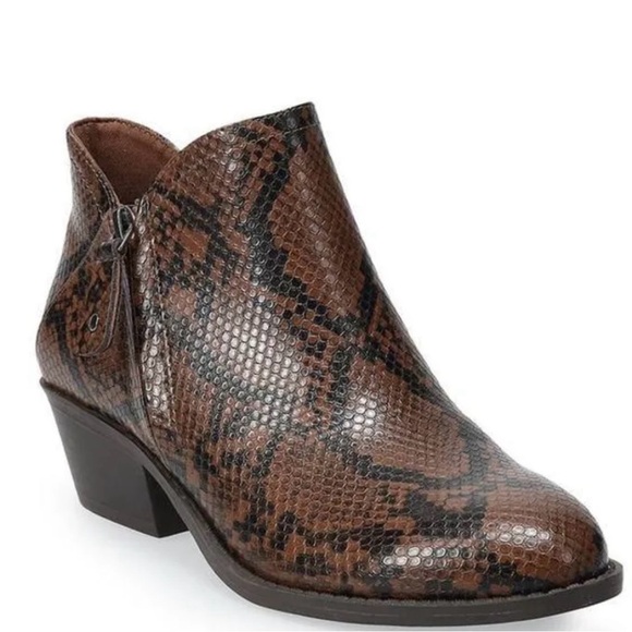 Style & Co Mariana’s brown snakeskin ankle boots size 8 - Picture 1 of 12
